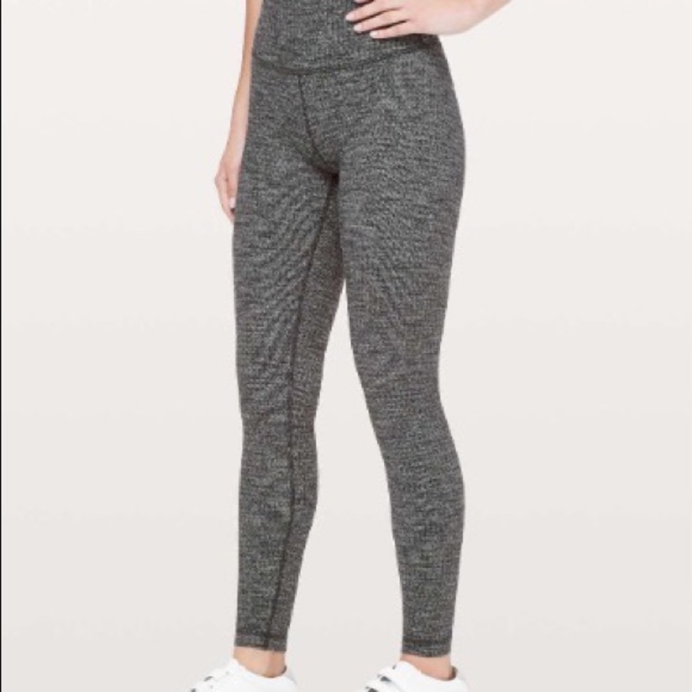 RARE Lululemon KNIT Wunder Under High Rise Tight 28” - Heathered Black